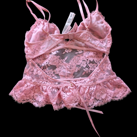 NEW! Victoria's Secret Dream Angels Pink Lace Unlined Bra Top - Picture 2 of 6